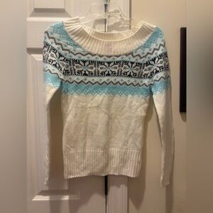 OP Women's Sweater with Blue and Black Pattern